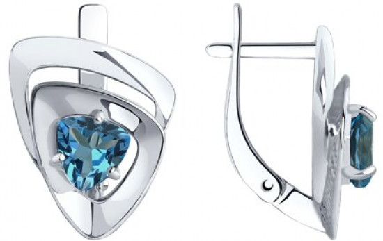 Серьги из серебра с лондон топазами
