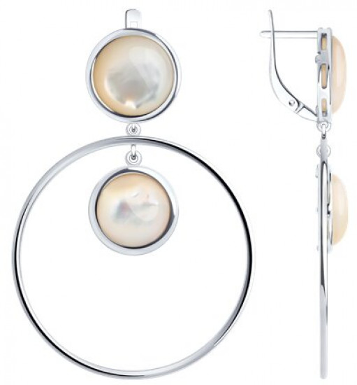 Серьги из серебра с перламутром