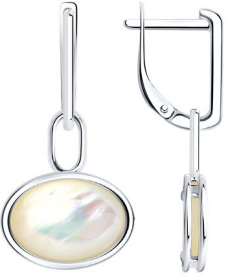 Серьги из серебра с перламутром