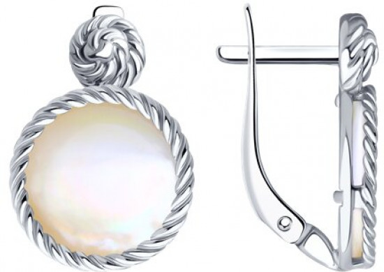Серьги из серебра с перламутром