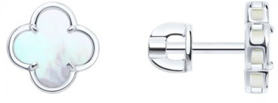 Серьги из серебра с перламутром