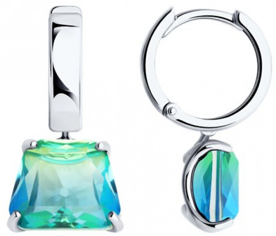 Серьги из серебра с ситаллами