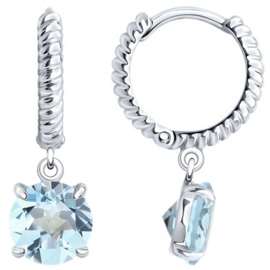 Серьги из серебра с топазами