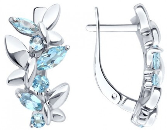 Серьги из серебра с топазами