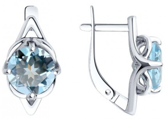 Серьги из серебра с топазами