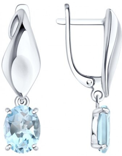 Серьги из серебра с топазами