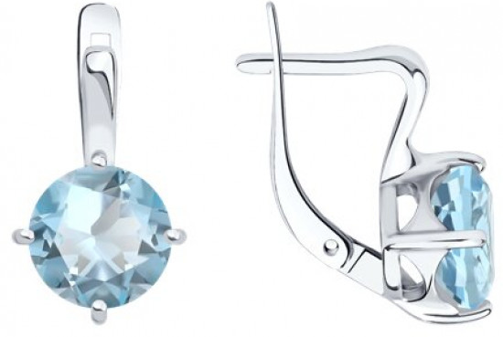 Серьги из серебра с топазами