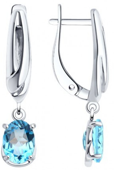 Серьги из серебра с топазами