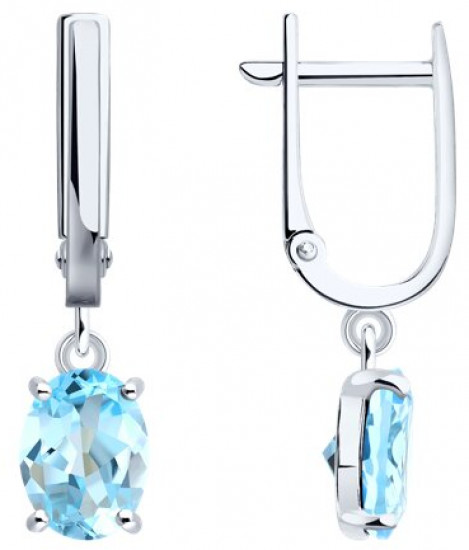 Серьги из серебра с топазами