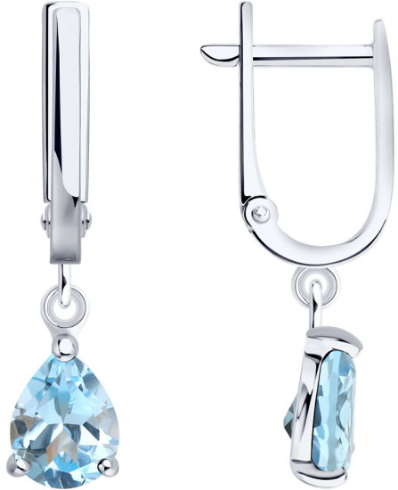 Серьги из серебра с топазами