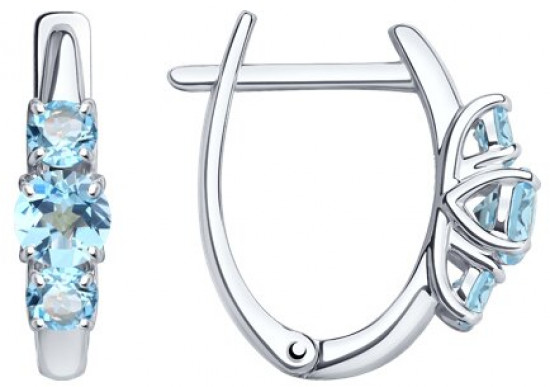 Серьги из серебра с топазами