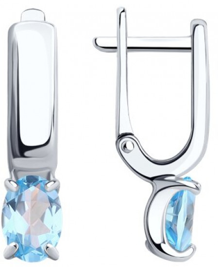 Серьги из серебра с топазами