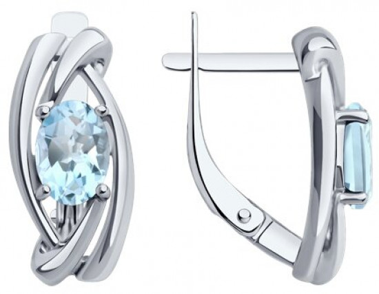 Серьги из серебра с топазами