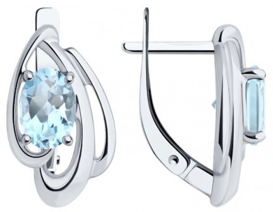 Серьги из серебра с топазами