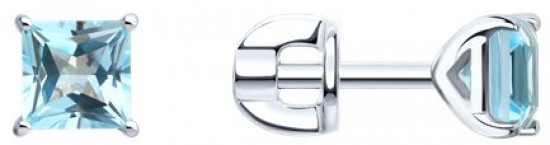 Серьги из серебра с топазами