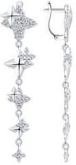 Серьги из серебра с фианитами