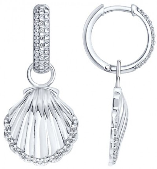 Серьги из серебра с фианитами
