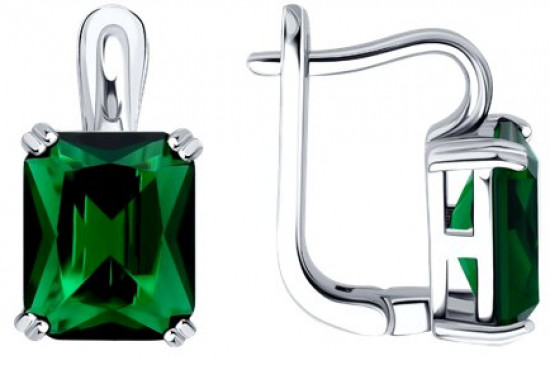 Серьги из серебра с фианитами