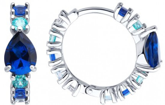 Серьги из серебра с фианитами