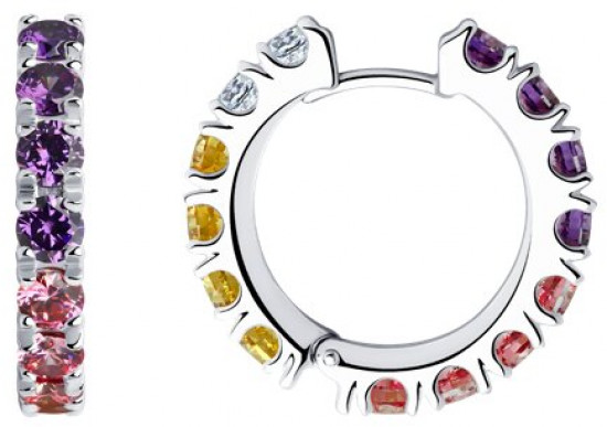 Серьги из серебра с фианитами