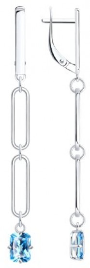 Серьги из серебра с фианитами