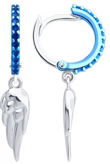 Серьги из серебра с фианитами