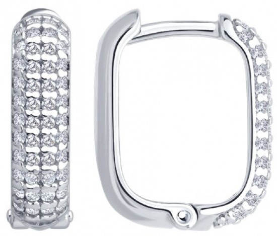 Серьги из серебра с фианитами