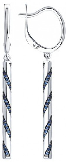 Серьги из серебра с фианитами