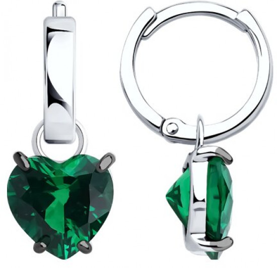 Серьги из серебра с фианитами