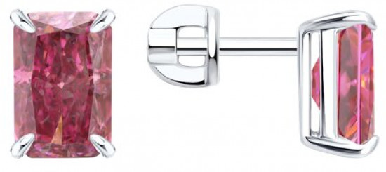 Серьги из серебра с фианитами