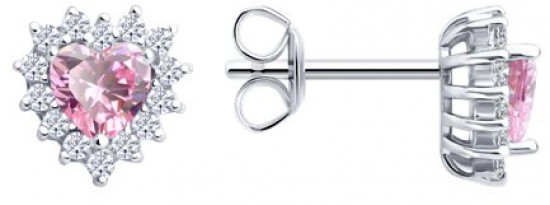 Серьги из серебра с фианитами