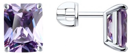 Серьги из серебра с фианитами