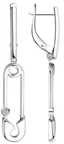 Серьги из серебра с фианитами