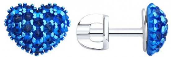 Серьги из серебра с фианитами