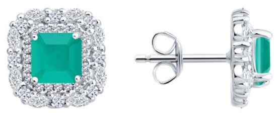 Серьги из серебра с фианитами