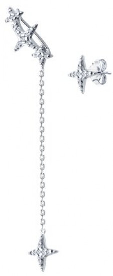 Серьги из серебра с фианитами