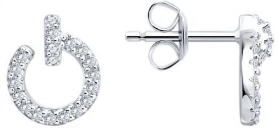 Серьги из серебра с фианитами