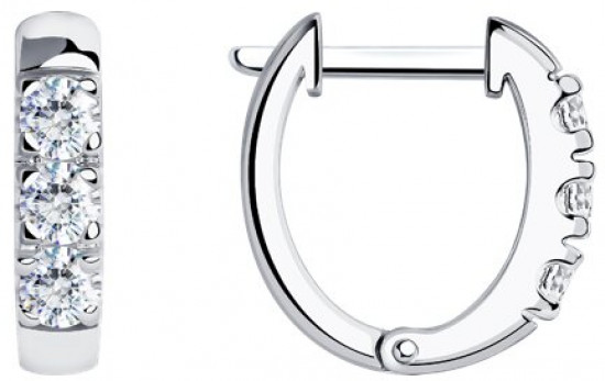 Серьги из серебра с фианитами