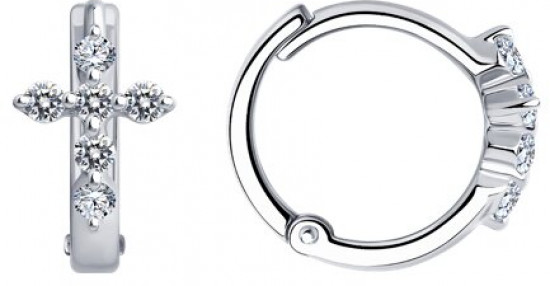 Серьги из серебра с фианитами