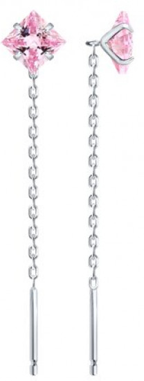 Серьги из серебра с фианитами