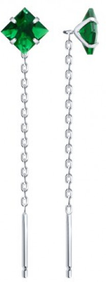 Серьги из серебра с фианитами