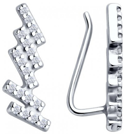 Серьги из серебра с фианитами