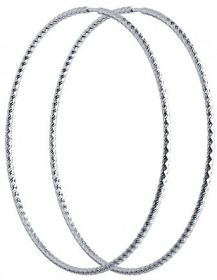 Серьги конго из серебра с алмазной гранью