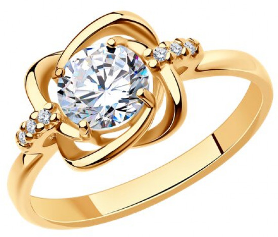 Кольцо из серебра с фианитами