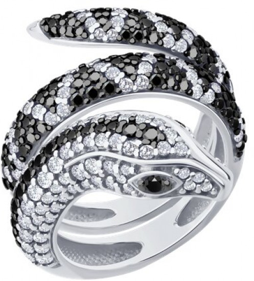 Кольцо из серебра с фианитами