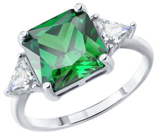 Кольцо из серебра с фианитами