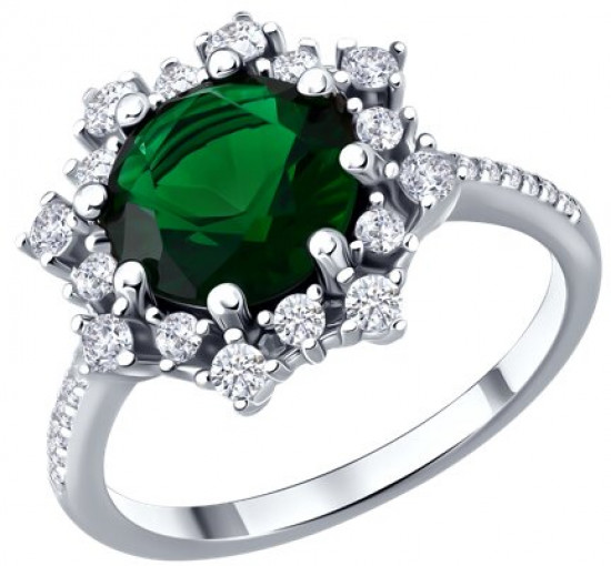 Кольцо из серебра с фианитами