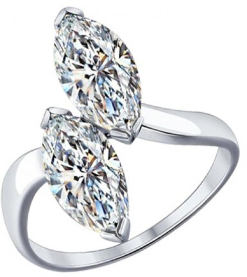 Кольцо из серебра с фианитами