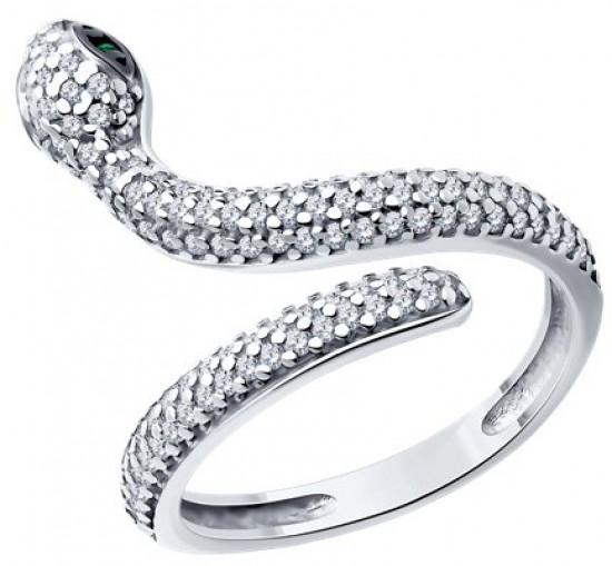 Кольцо из серебра с фианитами