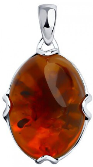 Подвеска из серебра с янтарем